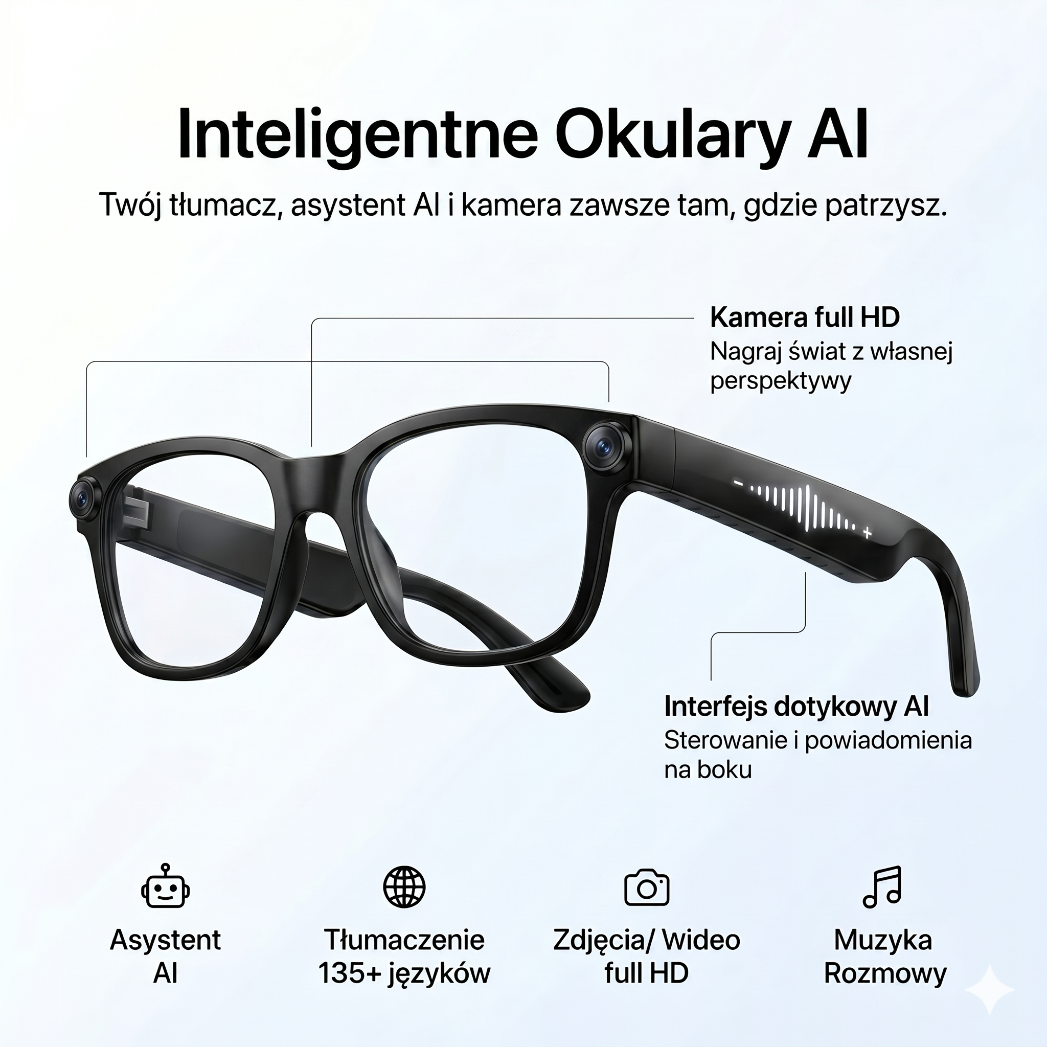 Inteligentne Okulary AI Vision™ – Bazora