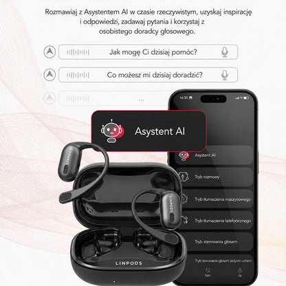 Słuchawki tłumaczące AI z Ekranem